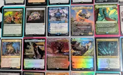 MTG CARD LOT: MYTHICS, RARES, COMMANDER, HIGHER VALUE, FOIL, NEAR MINT, 45 TOTAL - Image 5