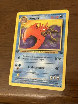 Kingler 1st Edition 38/62 Fossil - Pokemon Card - LP - Image 1