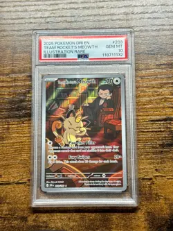 PSA 10 203/182 Team Rocket's Meowth Pokemon Card - Image 1