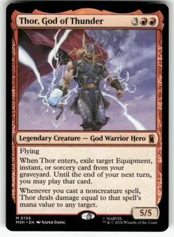 Thor, God of Thunder Mythic 156 Near Mint Marvel Super Heroes MTG M-07 - Image 1
