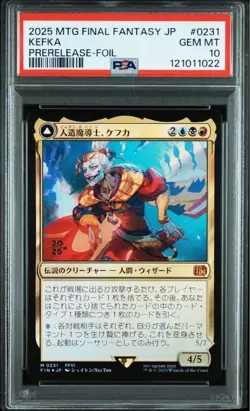 2025 MTG FINAL FANTASY JP KEFKA PRERELEASE-FOIL #0231 GEM MT PSA 10 - Image 1