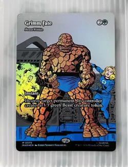 Grimm Fate Borderless MTG Marvel Universe Eternal-Legal Foil - Image 1