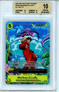 2024 One Piece Card Game Two Legends Monkey.D.Luffy ALT ART BGS 10 PRISTINE - Image 1
