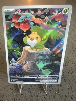 Pokemon TCG Sewaddle Illustration Card 87/86 SV White Flare Holo, English - Image 1