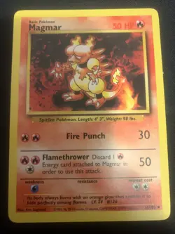 Magmar Base Set Unlimited Uncommon Pokemon Card 36/102 Regular Nm - Image 1