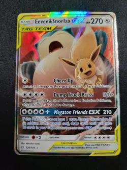 Eevee & Snorlax GX 120/181 NM Team Up Ultra Rare Pokemon Card TCG - Image 1