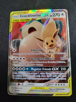 Eevee & Snorlax GX 120/181 NM Team Up Ultra Rare Pokemon Card TCG - Image 2