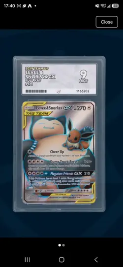 Pokemon Eevee & Snorlax GX TCG Sun Moon Team Up Card 171/181 Ace 9 - Image 1