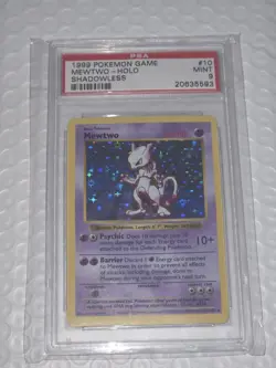 1999 POKEMON BASE SET SHADOWLESS #10 MEWTWO-HOLO PSA 9 - Image 2