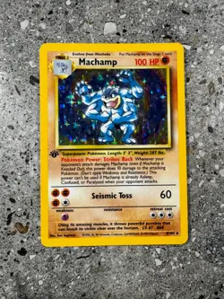 Pokemon TCG Cards 1st Edition Machamp 8/102 Base Set Holo Rare LP - Image 1