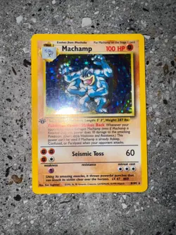 Pokemon TCG Cards 1st Edition Machamp 8/102 Base Set Holo Rare LP - Image 3