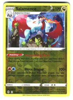 Salamence 109/203 Rare Evolving Skies Pokemon Reverse Holo Lightly Played - Image 1