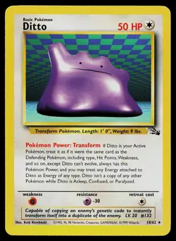 Pokemon Card - Ditto Fossil 18/62 Rare - Image 1