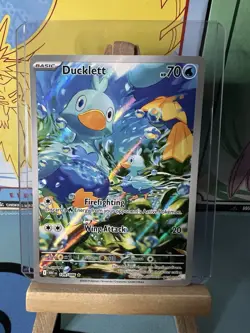 TCG Pokemon English Illustration Rare Ducklett 109/086 Sv: White Flare Holo - Image 1