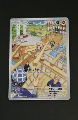 Pokemon TCG Timburr 183/167 S&V - Twilight Masquerade Illustration Rare NM - Image 1
