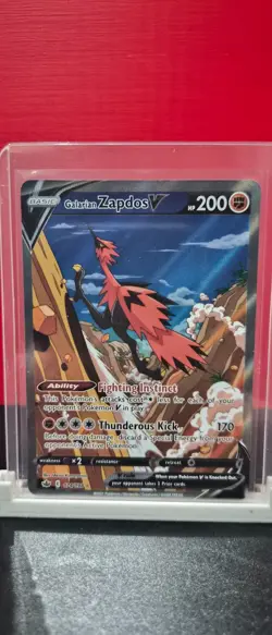 Pokemon TCG Galarian Zapdos V 174/198 Full Art Ultra Rare Holo Chilling Reign - Image 1