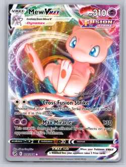 Mew VMAX 114/264 Holo VMAX Rare Fusion Strike Pokemon Near Mint - Image 1