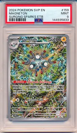 MAGNETON POKEMON SURGING SPARKS 159 ETB BLACK STAR PROMO HOLO PSA 9 MINT - Image 1