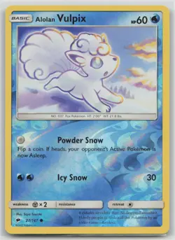 Alolan Vulpix 27/147 Common Burning Shadows Pokemon Reverse Holo Near Mint - Image 1