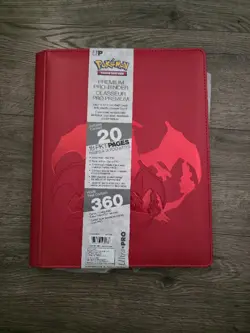Ultra Pro Pokemon TCG Charizard 9 Pocket Leather Binder Red 360 Card Capacity 74427161613 - Image 1