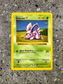 Pokemon TCG Cards SHADOWLESS Base Set Nidoran (M) 55/102 EXC - Image 1