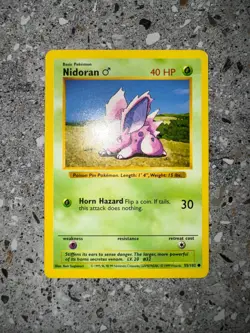 Pokemon TCG Cards SHADOWLESS Base Set Nidoran (M) 55/102 EXC - Image 3
