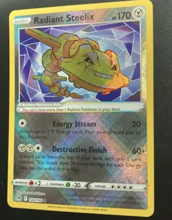 Radiant Steelix 124/196 Radiant Rare Pokemon Lost Origin Holo Near Mint - Image 4