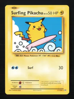 Surfing Pikachu 111/108 Secret Rare Evolutions Pokemon LP - Image 1