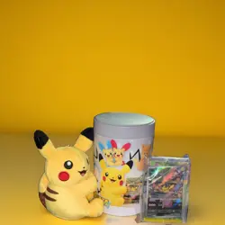 Pokemon TCG Chinese Nuzzle Cheeks Blind Tin Confirmed Pikachu Plush - Image 1
