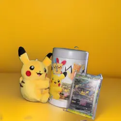 Pokemon TCG Chinese Nuzzle Cheeks Blind Tin Confirmed Pikachu Plush - Image 2