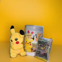 Pokemon TCG Chinese Nuzzle Cheeks Blind Tin Confirmed Pikachu Plush - Image 3