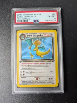PSA 6 EX-MT Pokemon Dark Dragonite 22/82 Non-Holo Team Rocket 1st Edition 2000 - Image 2