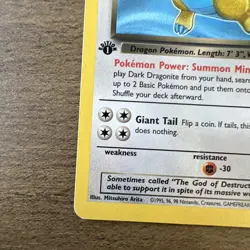 Pokemon Dark Dragonite 1st Edition Non-Holo Card 22/82 Team Rocket Series LP/MP - Image 4