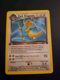 Pokemon Dark Dragonite 1st Edition Non-Holo Card 22/82 Team Rocket Series LP/MP - Image 1