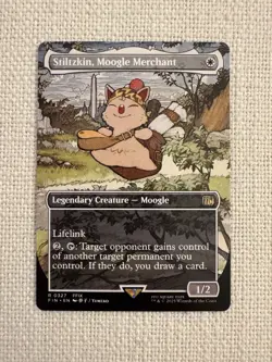 Stiltzkin, Moogle Merchant BORDERLESS R0327 Final Fantasy Magic MTG NM - Image 1