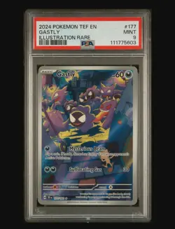 2024 POKEMON TEF EN-TEMPORAL FORCES ILLUSTRATION RARE #177 GASTLY PSA 9 - Image 1
