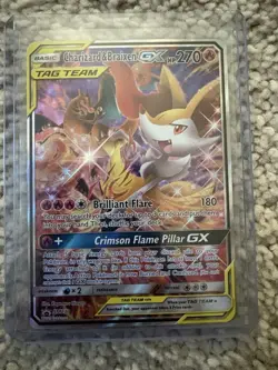 Pokemon TCG Charizard & Braixen GX Tag Team Black Star Promo SM230 Holo Rare - Image 1