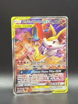 Pokemon TCG Charizard & Braixen GX Tag Team Black Star Promo SM230 Holo Rare - Image 1