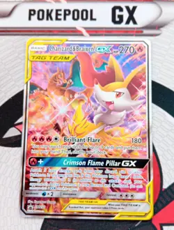Pokemon TCG Charizard & Braixen GX Tag Team Black Star Promo SM230 Holo Rare - Image 1