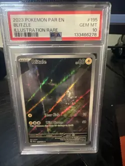 Pokemon TCG Blitzle Paradox Rift 195/182 PSA 10 Gem Mint Illustration Rare Holo - Image 1