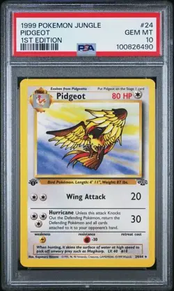 POKEMON 1st Edition Jungle PIDGEOT 24/64 Rare PSA 10 GEM MINT - Image 1