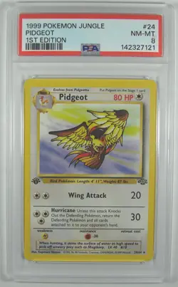 Pokemon 1999 Jungle 1ST EDITION PIDGEOT 24/64 PSA 8 NM-MT RARE - Image 1
