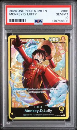 PSA 10 2026 ONE PIECE STARTER DECK ST29 EGGHEAD 001 MONKEY D. LUFFY - Image 1