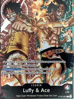 Luffy & Ace ST30-001 Leader Starter Deck EX One Piece Card Game English NM Foil - Image 2