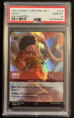 PSA 10 Disney Lorcana The First Chapter Maui Hero To All 212/204 Enchanted - Image 1