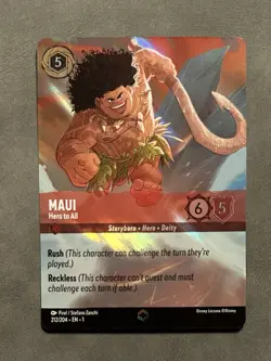 Disney Lorcana Maui Hero to All Enchanted the First Chapter Card 212/204 - Image 2