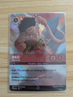 Disney Lorcana Maui Hero to All Enchanted the First Chapter Card 212/204 - Image 1