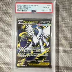 Pokemon TCG Mega Absol EX 161/132 ME01 Mega Evolution Ultra Rare Holo PSA 10 - Image 1