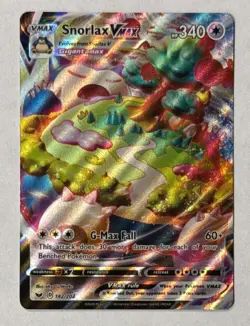Pokemon TCG Snorlax VMAX Holo Ultra Rare SWSH01: Sword & Shield Base Set 142/202 - Image 1