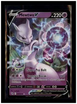 Pokemon Card TCG - Mewtwo V – 030/078 – Ultra Rare – Pokemon GO – Holo - Image 1